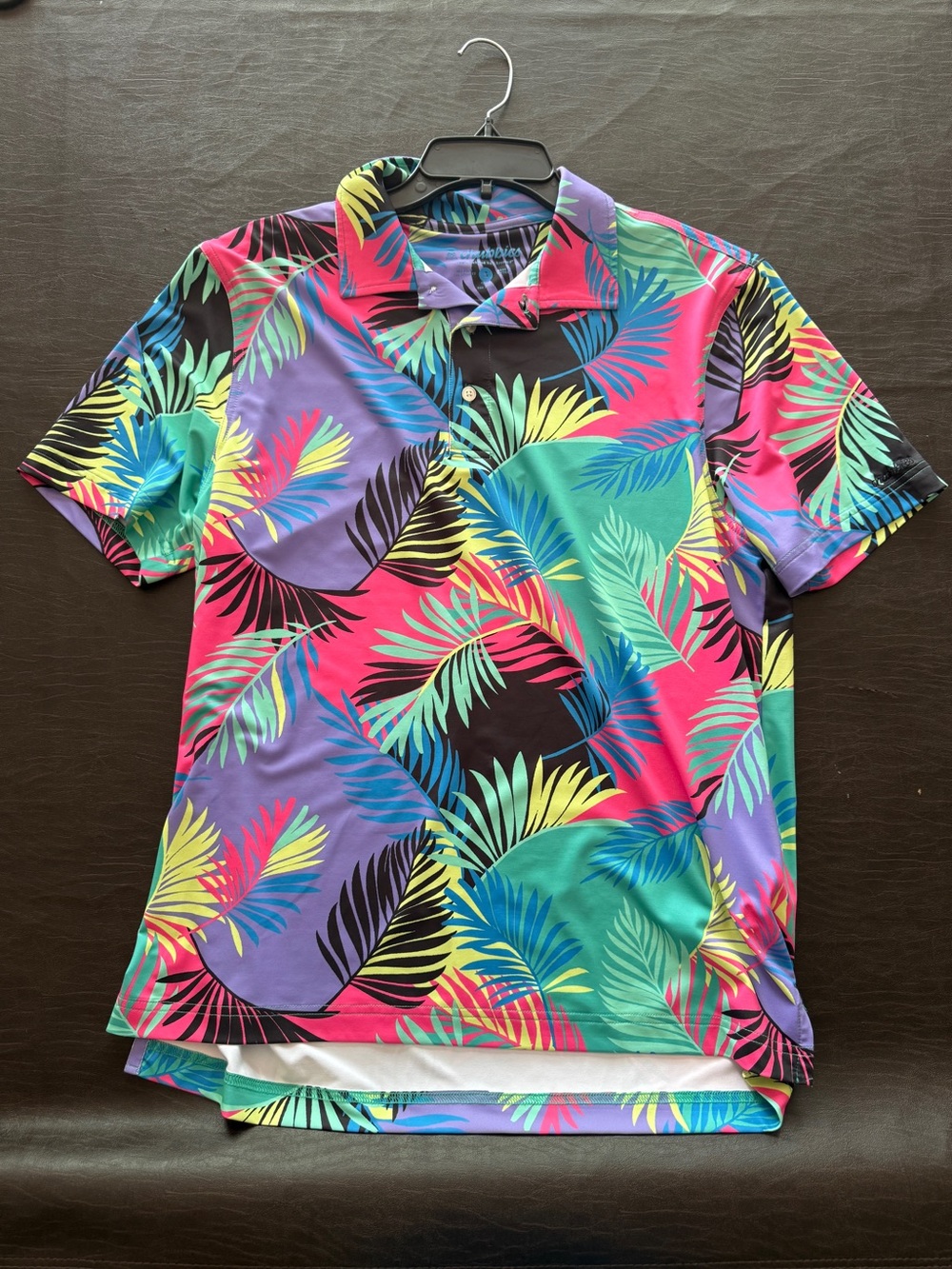 chubbies Vibrant Tropical Palm Polo - Pink, Purple, Green, Blue